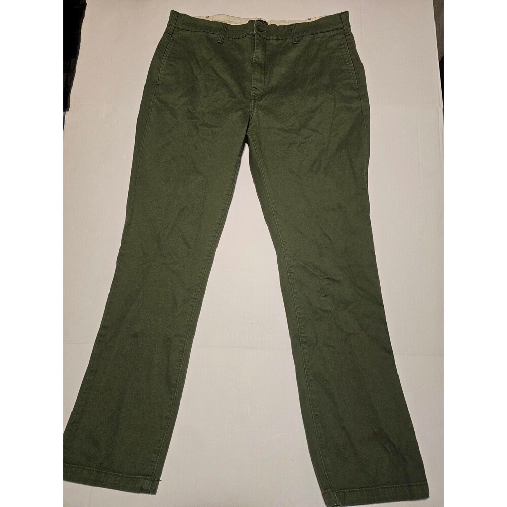Levi's 514 Mens 36x32 Straight Fit Pants Olive Green 100% Cotton Chino Twill
